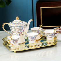 Light luxury water set Nordic living room household ceramic tea set Teapot Teacup Cold water pot Water cup European tray