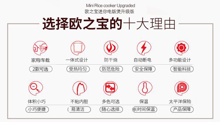 Nồi cơm điện 1.3L nhỏ công suất thấp Xe tải 12V24V có nồi cơm điện nhà nồi cơm điện mini - Âm thanh xe hơi / Xe điện tử loa sub ô tô