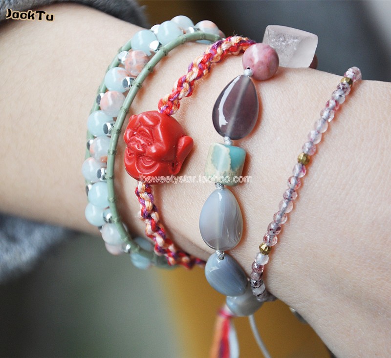 JTJACKTU net qua vòng tay pha lê dâu tây rất đẹp mẫu nữ mong muốn tình yêu gửi đào giúp mọi người - Vòng đeo tay Clasp vòng trầm hương