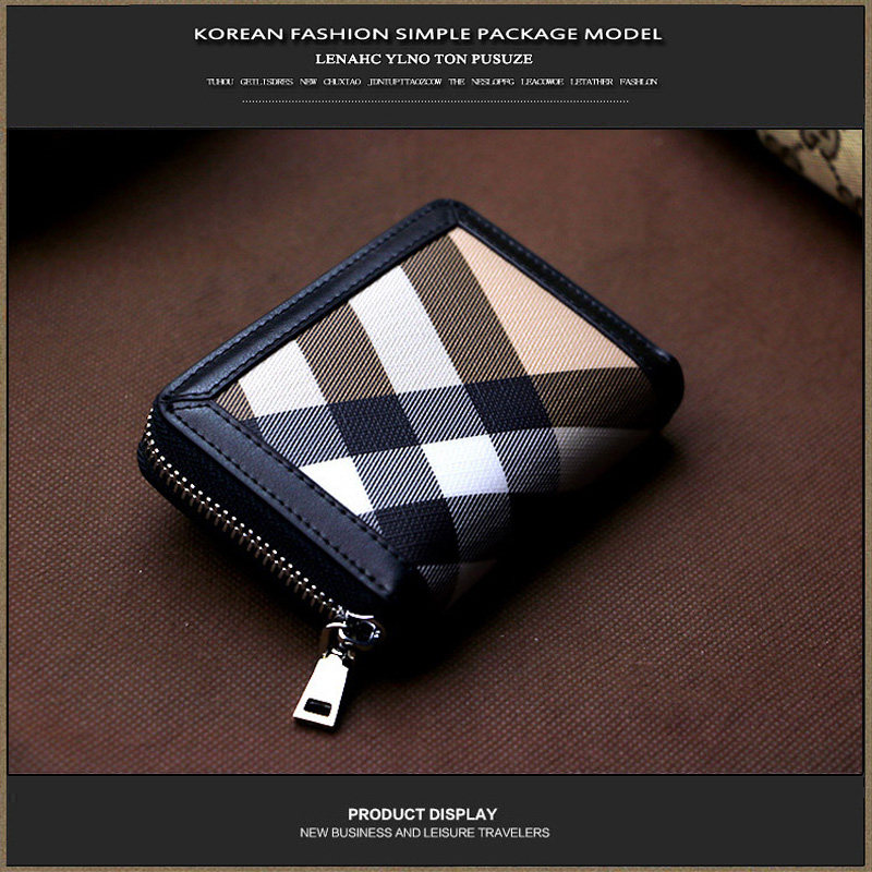 PUSUZE Noodle Lady Bau Leather Bag Edge Leather Bank Card Holder Zipped Card Clip Female Style Multi-Position Card card-Taobao