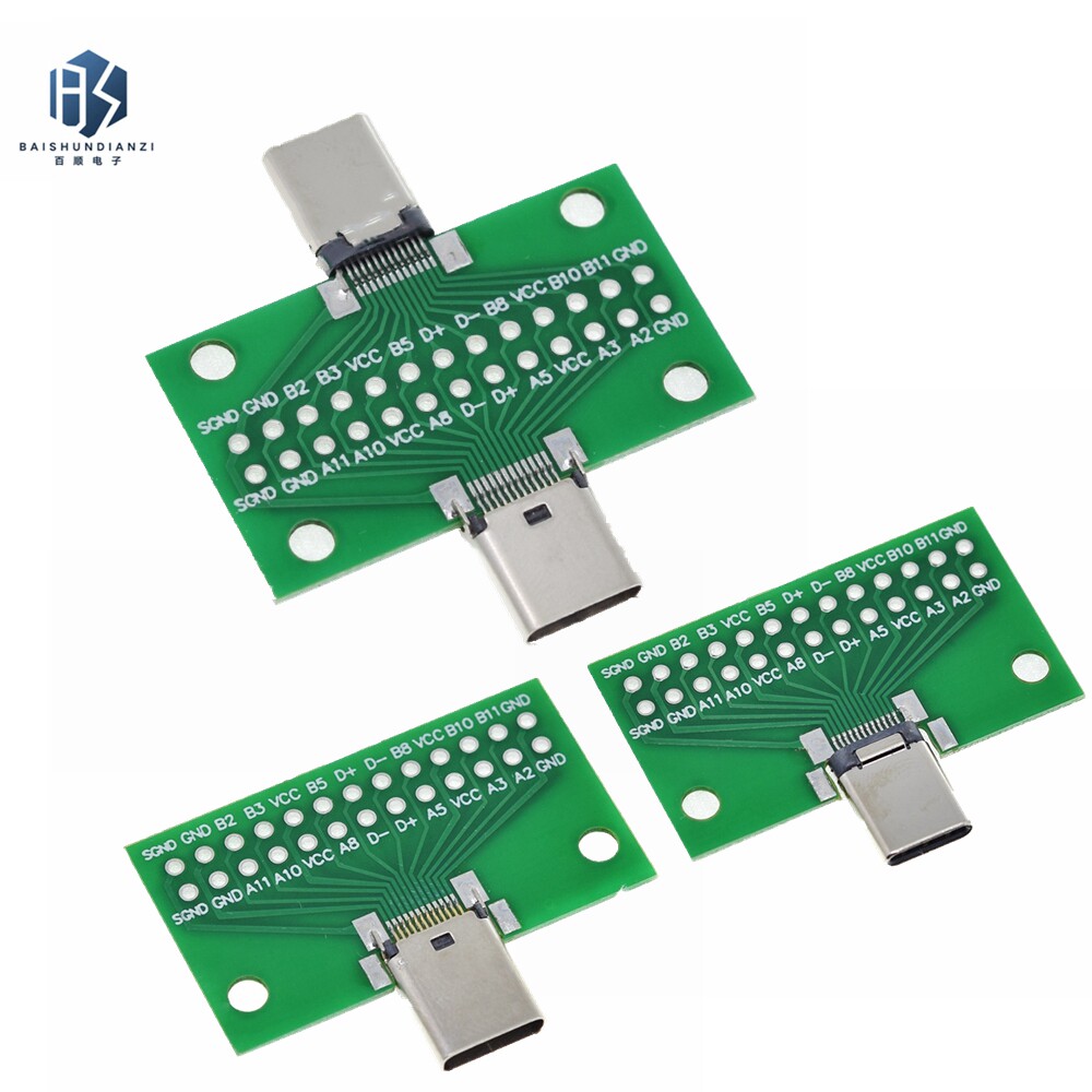 Type-C male head test plate double-sided positive and negative insertion row pin 24P revolution mother seat USB3 1 data line transfer 
