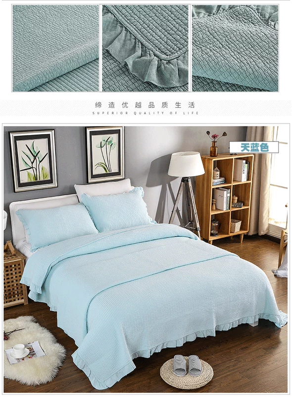 giường bằng vải bông quilting cát bao gồm một gia đình bốn ba mảnh chăn bông được tấm trượt trơn dày bông - Trải giường