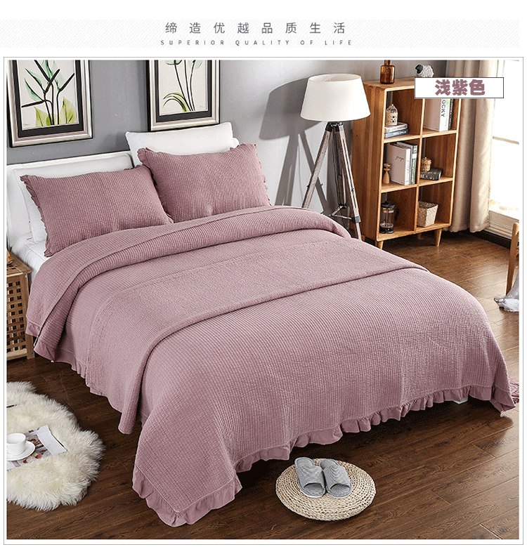 giường bằng vải bông quilting cát bao gồm một gia đình bốn ba mảnh chăn bông được tấm trượt trơn dày bông - Trải giường ga giuong dep