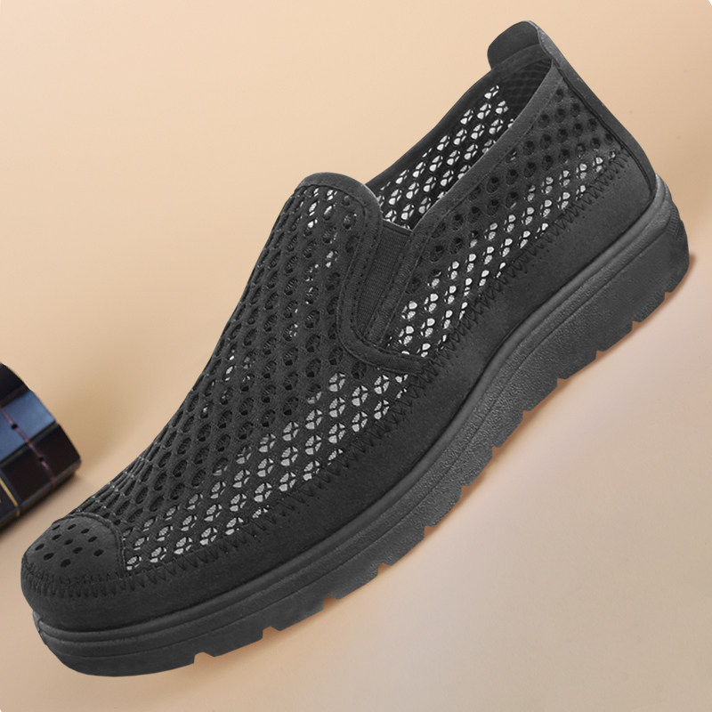 2022 new summer breathable mesh shoes old Beijing cloth shoes men's mesh shoes thin casual slip-on sneakers
