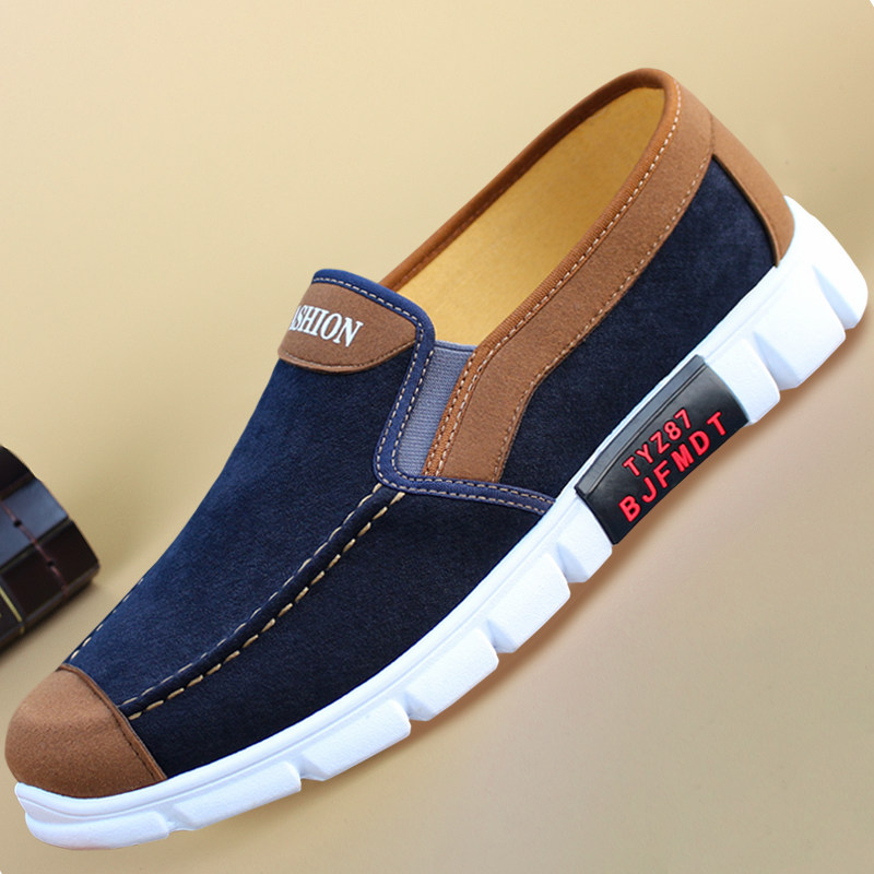 2023 spring and autumn men's casual shoes old Beijing cloth shoes men's net shoes summer breathable trendy all-match lazy shoes slip on