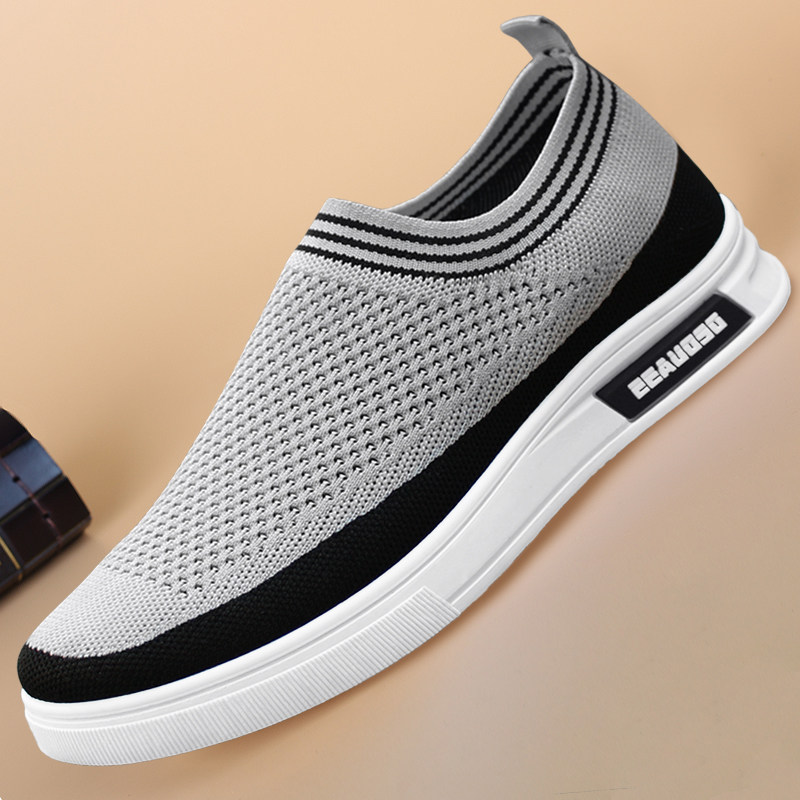 Old Beijing cloth shoes men's casual shoes flat 2022 spring and autumn single shoes men's breathable walking shoes a pedal lazy shoes