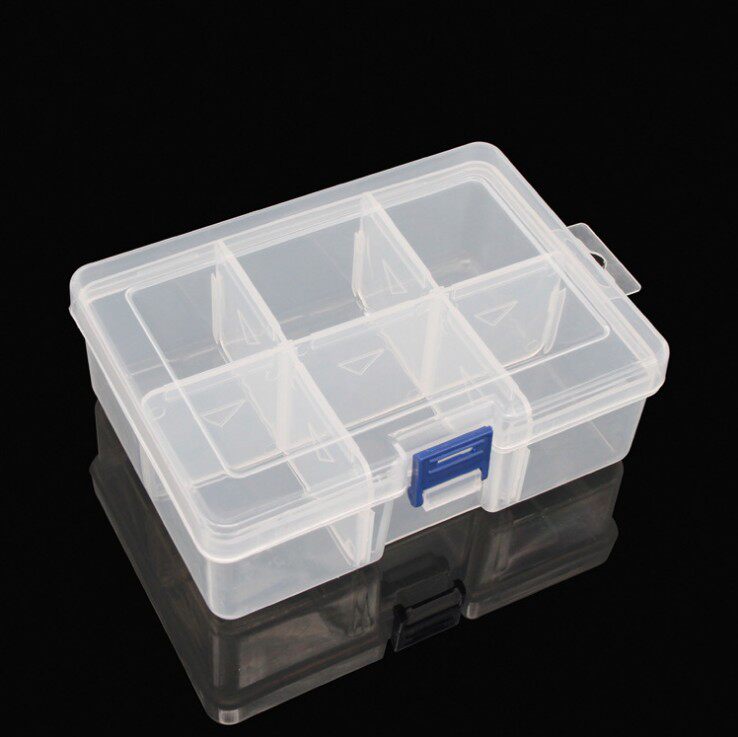 Large 6 grid 8 grid storage box Detachable plastic box Blue buckle Hardware box Jewelry box Tool organizer box
