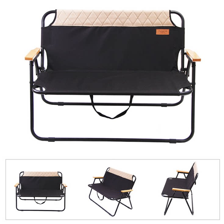 New Camping Casual Backrest Folding Chair Thickened Oxford Cloth Spring Chair Outdoor Slip Road Double Beach Chair