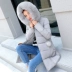 Quần áo bà bầu 2018 mùa đông cỡ lớn áo cotton nữ dài Phần phiên bản Hàn Quốc áo thun cotton rộng một chiếc áo khoác cotton dày đầm bầu công sở dáng dài Áo thai sản