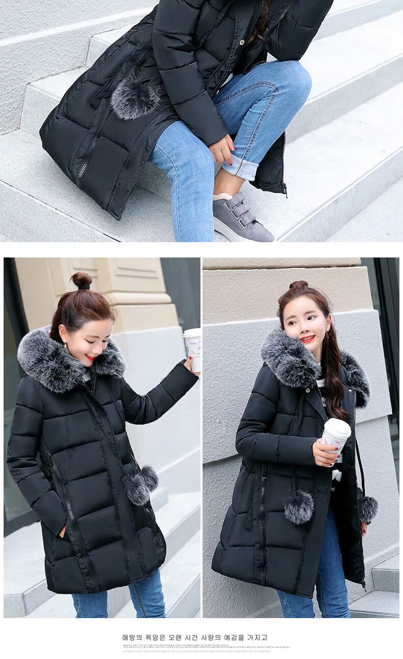 Quần áo bà bầu 2018 mùa đông cỡ lớn áo cotton nữ dài Phần phiên bản Hàn Quốc áo thun cotton rộng một chiếc áo khoác cotton dày đồ bầu công sở