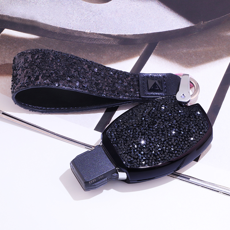 Suitable for Mercedes-Benz c200l key set C-class diamond bag car gla200 rhinestone shell female glc260 buckle GLK