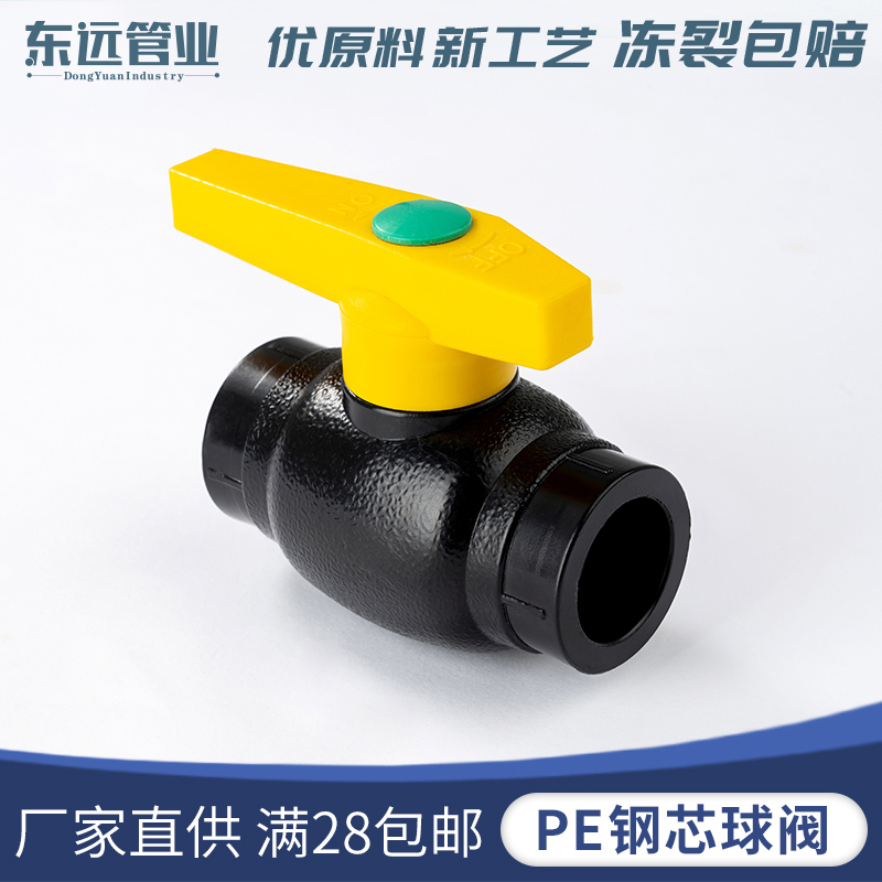 PE pipe fittings 4 points 6 points socket type plastic handle steel core ball valve 63 32 25 ball valve water switch valve accessories
