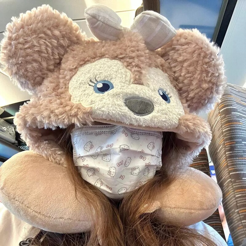 High-Speed Rail, Airplane Travel, Cute Cartoon Shirley Rose, Hooded U-Shaped Pillow, Neck Protection, Office Driving Rest Pillow