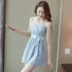 2020 xuân hè mới ren Hàn Quốc khí chất gợi cảm dây đeo cổ tích váy ngắn dây cao eo váy A-line - A-Line Váy A-Line Váy