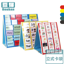 pocket chart childrens desktop learning spelling and reading picture English literacy card pocket double-sided multi-layer transparent window