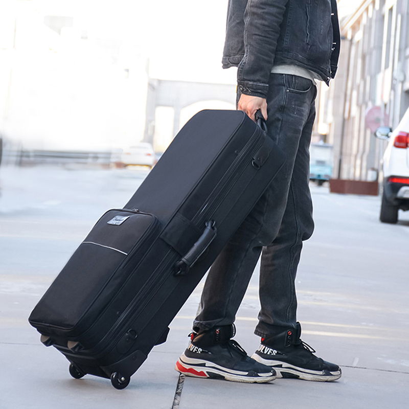 Waterproof and anti-fall tenor saxophone luggage pulley Baige hard shell portable tenor saxophone backpack