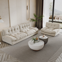 Italian minimalist cloud fabric sofa modern minimalist straight row small apartment scrub cloth baxter net red light luxury style