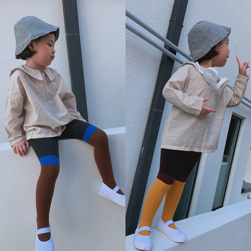 Island Yi 2019 Fall and Winter Korean girls coloured double pit knitted and pants warm pants