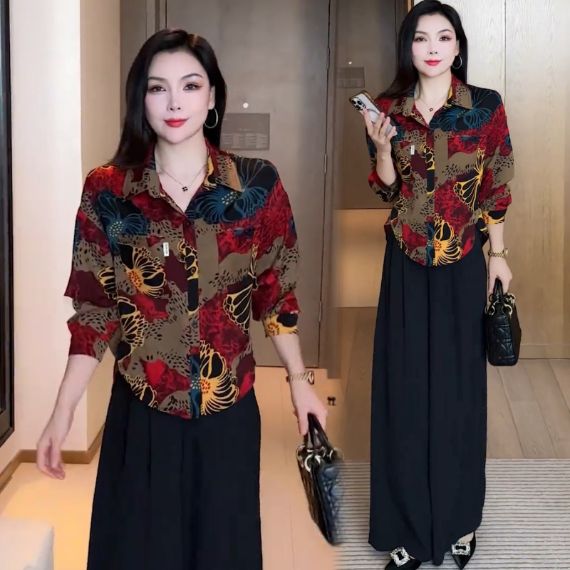 Fashionable Casual Printed Long-Sleeve Shirt for Women, 2026 Autumn New Stylish Loose Fit, Flattering and Versatile Top