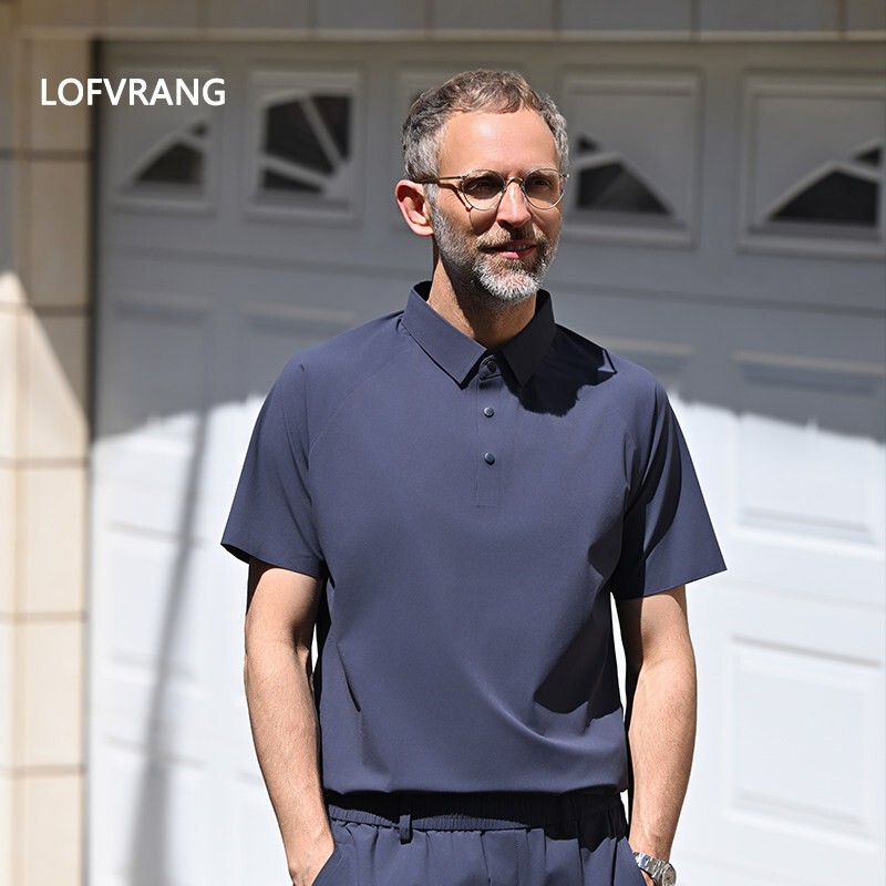 Lofvrang Traveler Lightweight Sun Protection Commuting Multifunctional Business Casual Short Sleeve T-Shirt Men's Polo Shirt