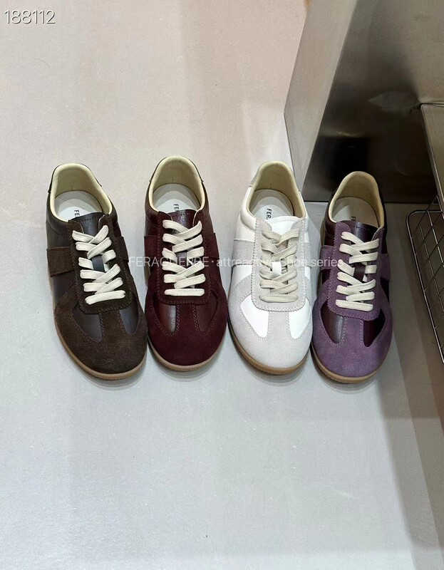 Farah Women's Shoes 2026 New Model Genuine Leather Retro Flat Versatile Sports Sneakers German Training Shoes Women's Shoes with Suede Patchwork