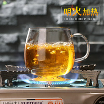 Thickened filter flower tea cup New heat-resistant transparent glass office woman separate tea cup round anti-hot