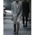 Catwalk mới mùa thu và mùa đông Áo khoác mỏng nam triều châu Âu và Hoa Kỳ phiên bản áo khoác len dài đơn ngực áo khoác nam 2021 Áo len