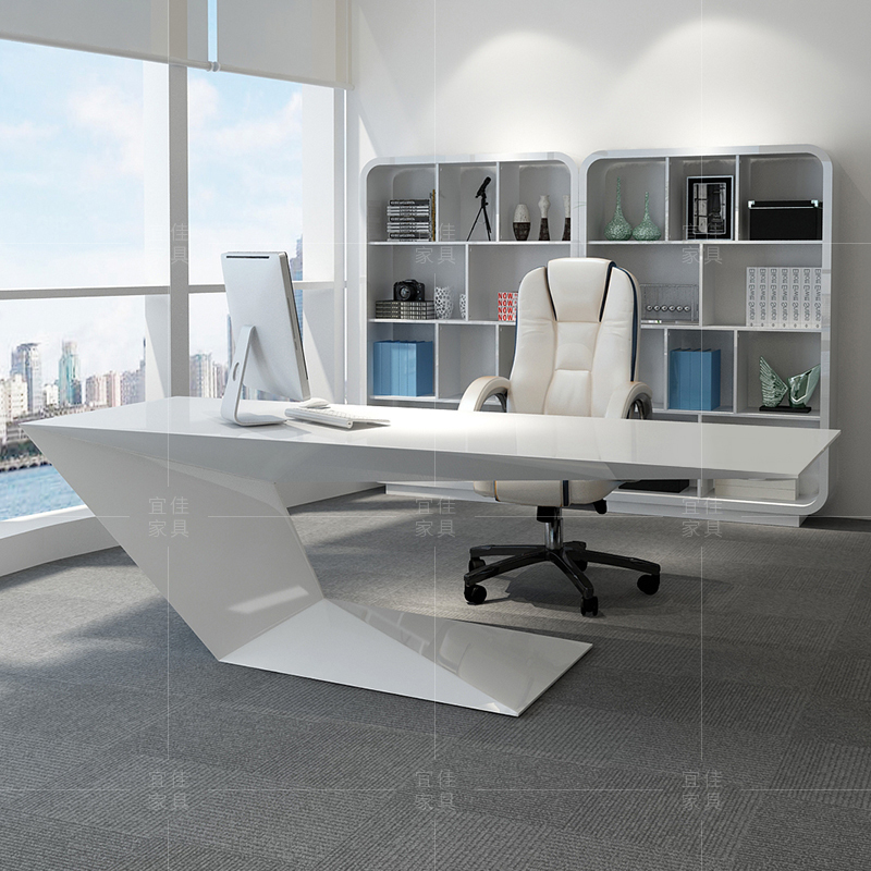 Painted Executive Desk, President's Desk, Simple Modern Creative Executive Desk, Manager's Office Desk, Office Desk and Chair Set