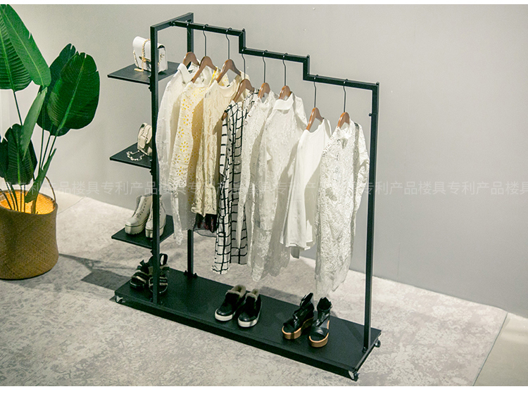 Rèn sắt giá sàn phòng khách móc áo đơn cực lưu trữ phòng ngủ giá đơn giản hiện đại quần áo có thể tháo rời - Kệ kệ treo tường