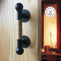 Creative retro hemp rope handle industrial wind bar box ktv water pipe ball handle matt black door handle