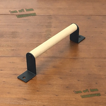 American solid wood handle iron cabinet Cabinet wooden door barn door door log black surface hardware door handle