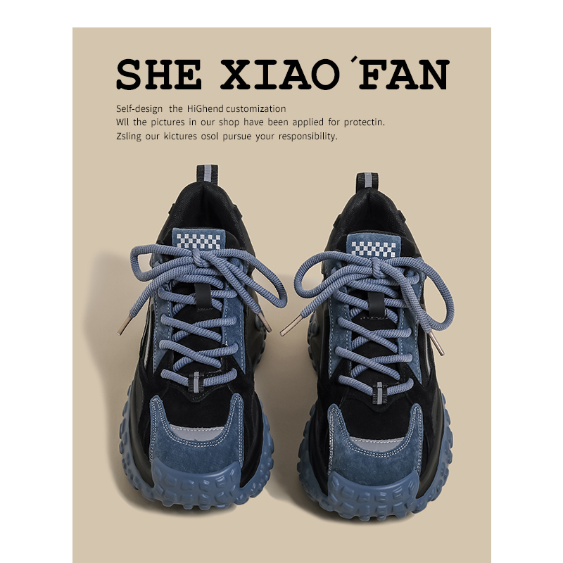 Thick-Soled Dad Shoes for Women, New Spring Model, Super Popular, Retro Distressed Blue, Hong Kong Style, Heavy-Duty, Small Size, Casual Sports Shoes Thick-Soled Dad Shoes for Women, New Spring Model, Super Popular, Retro Distressed Blue, Hong Kong Style, Heavy-Duty, Small Size, Casual Sports Shoes
