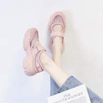 (Luxury small fan)Net red fairy wind Baotou sandals female 2020 summer student hollow ins Daddy shoes female tide