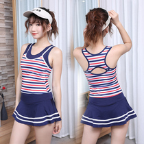 Swimsuit women 2019 new one-piece skirt super fairy student girl conservative sweet cute little fresh swimming lesson
