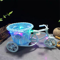 Hotel artistic conception small ornaments tricycle swing plate decoration simulation flower blue creative dishes decoration edge plate Sabre