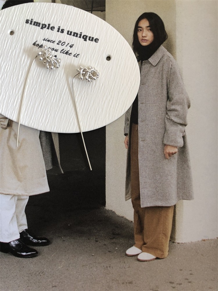 Jane Fireworks Thai Crushed Silver Sub Day Series Clear Cold Sensation body 925 pure silver long ear line personality ear hanging-Taobao