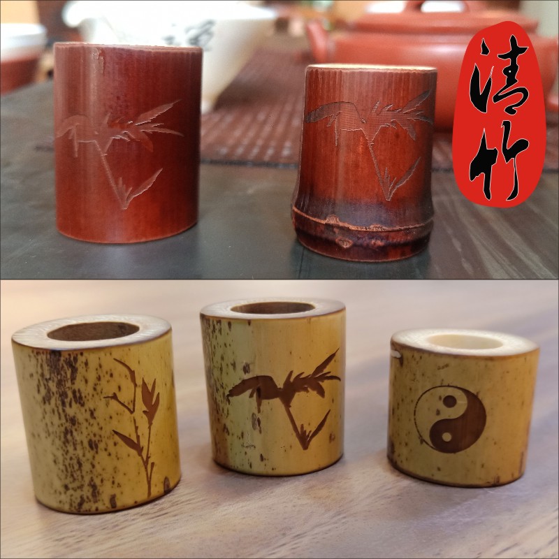 Cover House Bamboo Rest Smoke Lavender Old Coal Bamboo Tea Tea Tea Darling Engraving Tea Dao Bamboo Retro Pot Lid