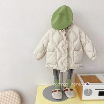 Girl downturn suit 2022 new Korean version of baby 90 white duck down little girl thickened warm children's coat