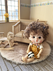 bjd场景道具娃屋 1:12婴儿床小木床模型娃娃屋木质家具微缩场景 拍摄道具ob11 盲盒