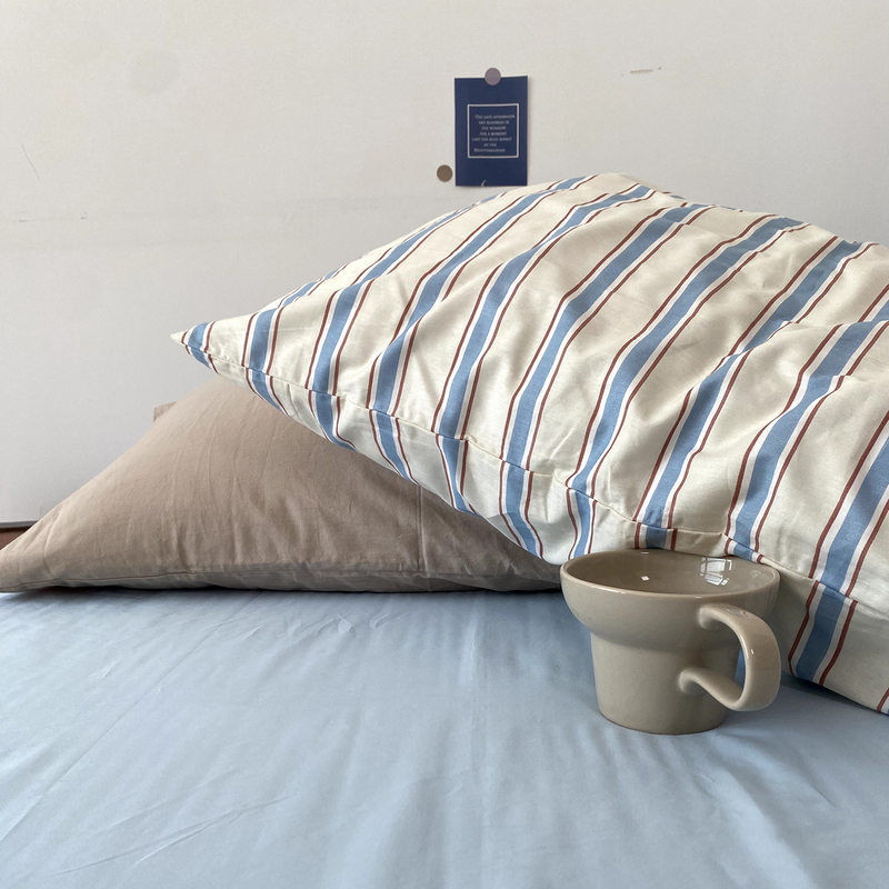 1 Pillowcase, Fresh Striped Cotton Twill 48*74cm Pillowcase, Student Dormitory Pillow Cover