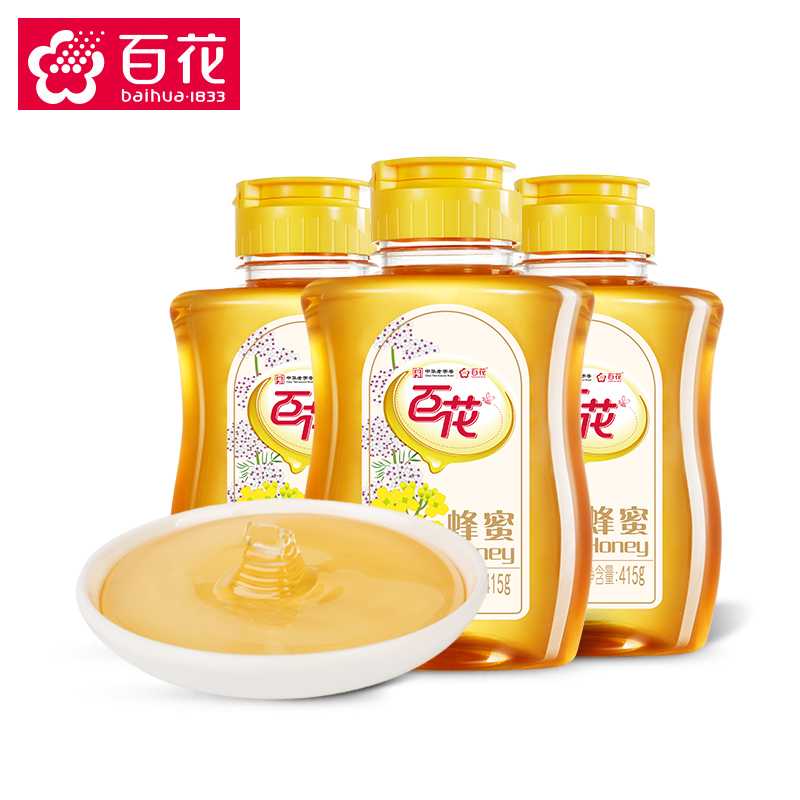 China time-honored Baihua brand honey pure 415g bottle *3 bottles natural honey honey