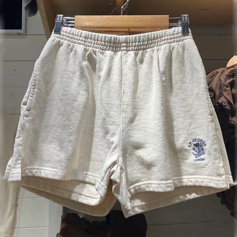 Brandy Girl Official Website New St.George Dragon Embroidered Shorts Women's Bm Shorts Straight-Leg Pants Casual Pants Trendy