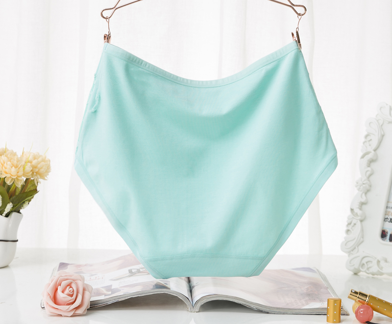 Năm sinh nữ đồ lót nữ lớn màu đỏ cotton kích thước lớn eo cao cộng với phân bón để tăng thêm đồ lót phụ nữ MM béo lớn bộ đồ lót nữ de thương