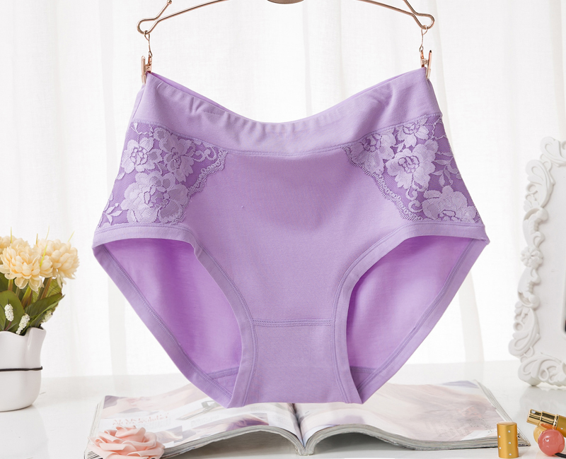 Năm sinh nữ đồ lót nữ lớn màu đỏ cotton kích thước lớn eo cao cộng với phân bón để tăng thêm đồ lót phụ nữ MM béo lớn bộ đồ lót nữ de thương