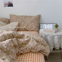 Dont touch Oucafé color retro crummy day style 40 pure cotton beds 4 pieces of lodgings Dormitory Three Sets Bed Linen