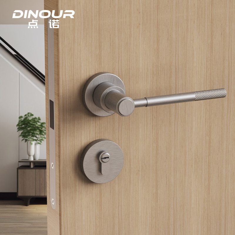 Original Design Knurled Bedroom Door Lock for Home Wooden Doors, Magnetic Antique-Style Door Handle