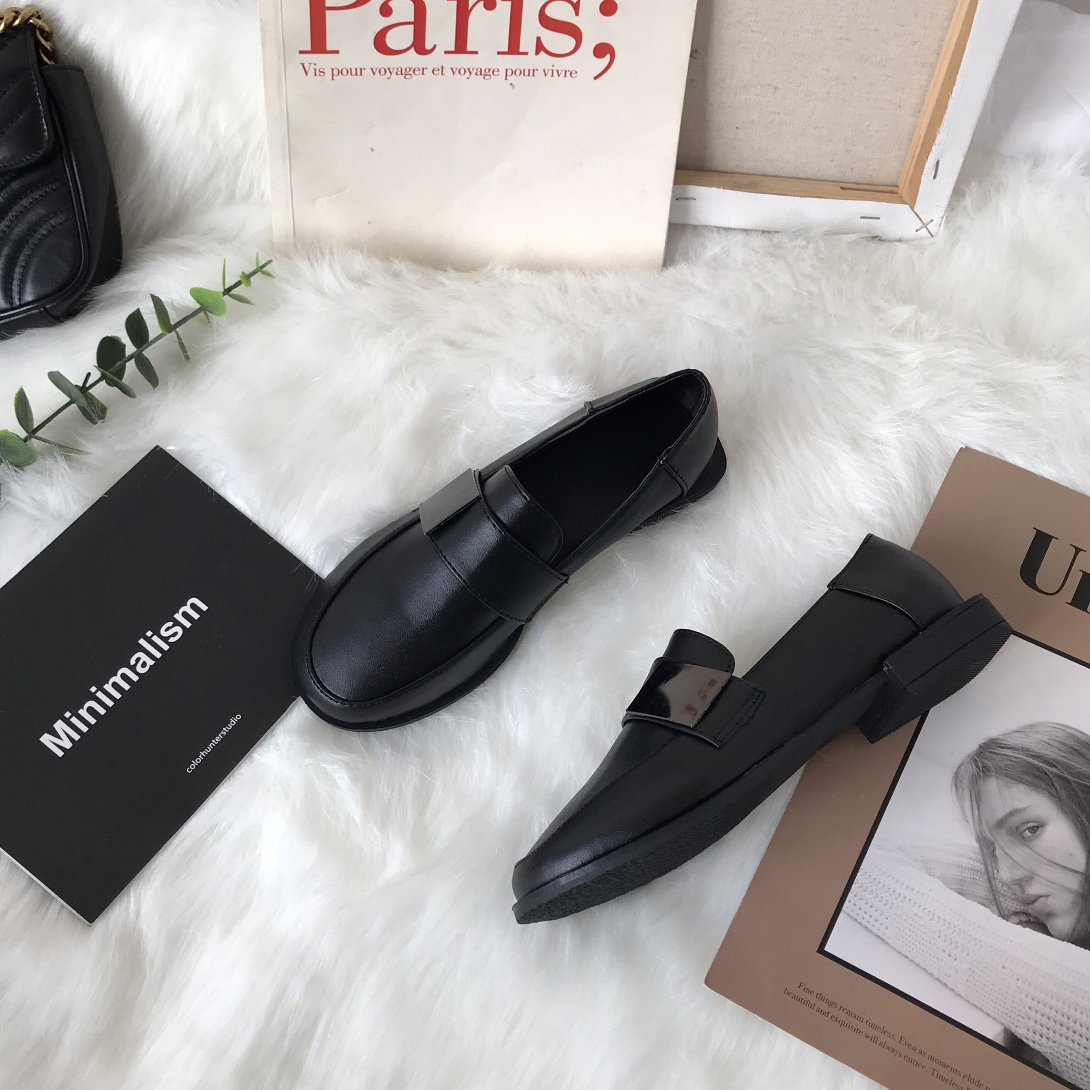 Small sun home Han version 100 hitch small leather shoes women 2022 new student ulzzang Yinglun Casual Shoe Tide