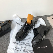 Small sun home ins Super fire Liu Wen with thick bottom cake shoes women British college patent leather shoes 2021 New