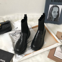 Socks Boots Womens Short Boots Martin Boots British 2021 New Wild Tide ins Joker Black Rough Skinny Boots