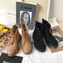 Korean ulzzang Street Shots Student Martin Boots Joker Breathable British Lace High Gang Women 2021 New Boots